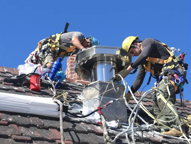 Protective chimney cap installed by Fairview Park Chimney Sweep in Fairview Park, OH