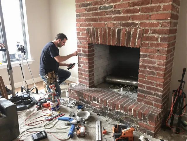 Fairview Park Chimney Sweep specialist finalizing chimney liner service in Fairview Park, OH