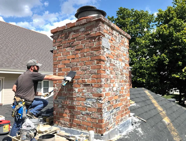 Completed chimney rebuild by Fairview Park Chimney Sweep in Fairview Park, OH