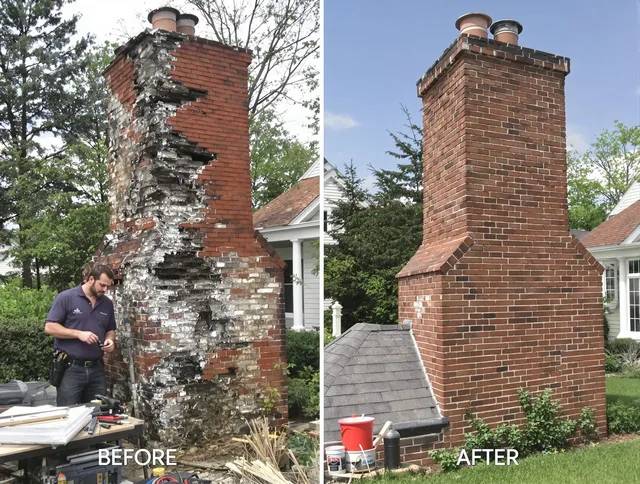 Fairview Park Chimney Sweep performing a full chimney restoration in Fairview Park, OH
