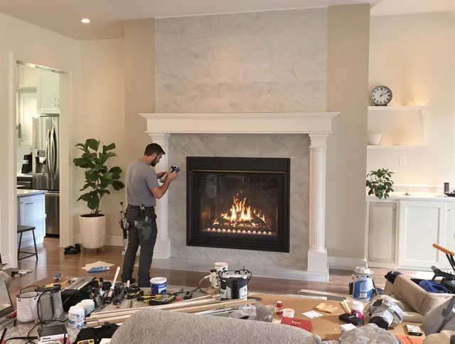 Newly installed fireplace by Fairview Park Chimney Sweep in Fairview Park, OH